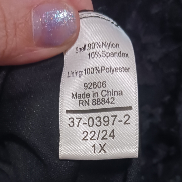 ROMANS black long sleeves lace blouse 1x(22/24)A-14 - Picture 5 of 5